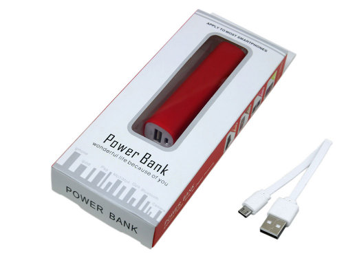 PB030 Универсальное зарядное устройство power bank  прямоугольной формы. 2600MAH. Красный