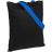 Холщовая сумка BrighTone, черная с ярко-синими ручками