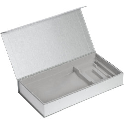 Коробка Planning с ложементом под набор с планингом, ежедневником, ручкой и аккумулятором, серебристая