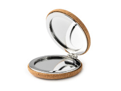 Складное зеркальце BELLE из натуральной пробки и хромированного металла