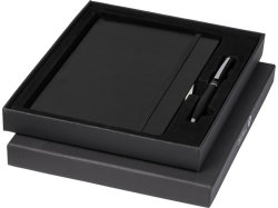 Подарочный набор Falsetto из блокнота формата А5 и ручки, черный